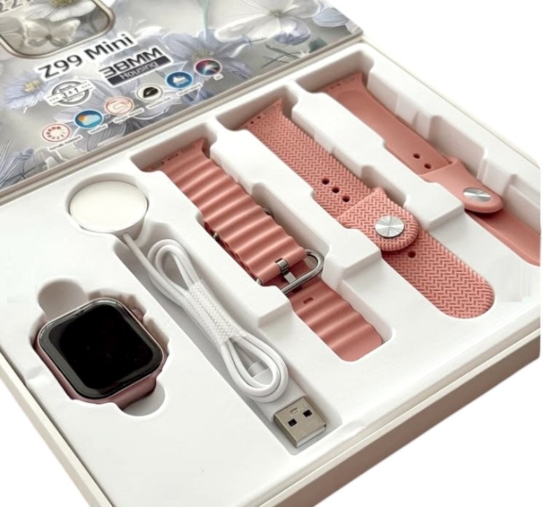 Σετ Smartwatch με 3 λουράκια – Z99 Mini – 064984 – Pink