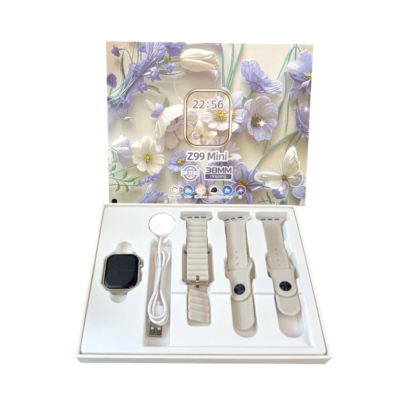 Σετ Smartwatch με 3 λουράκια – Z99 Mini – 064984 – White