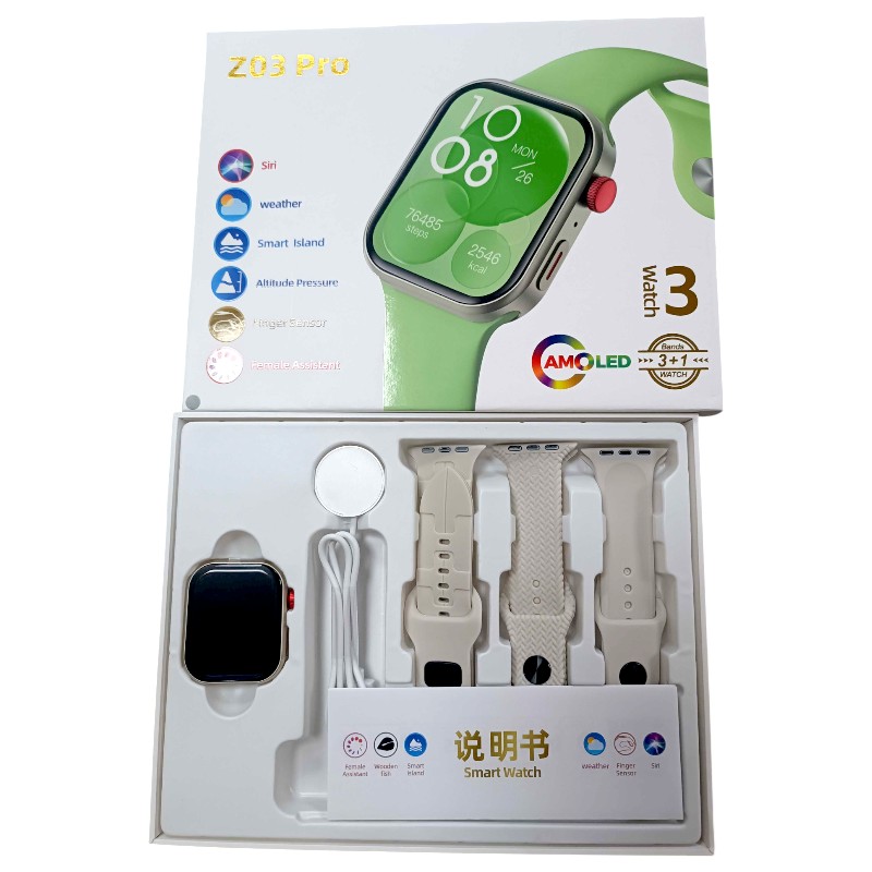 Σετ Smartwatch με 3 λουράκια – Z03 Pro – 065042 – Grey