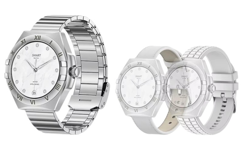 Σετ Smartwatch με 3 λουράκια – LG80 Mini – 065066 – White