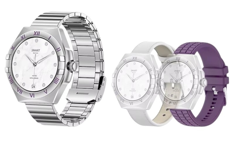 Σετ Smartwatch με 3 λουράκια – LG80 Mini – 065066 – Purple