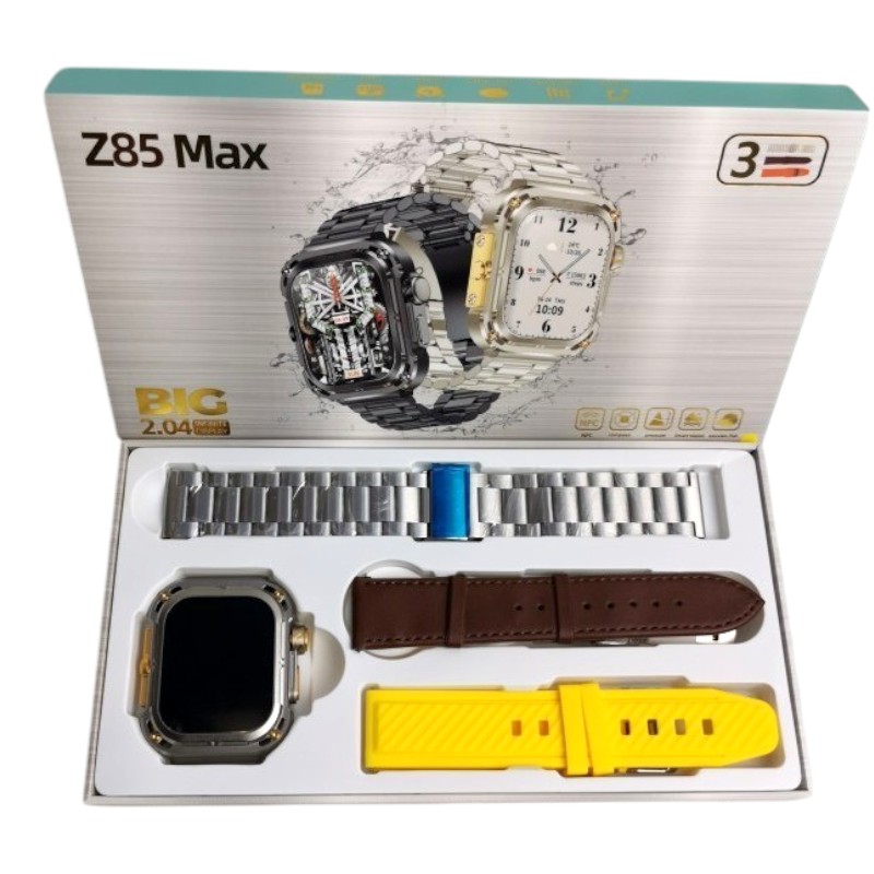 Σετ Smartwatch με 3 λουράκια – Z85 MAX – 065097 – Yellow