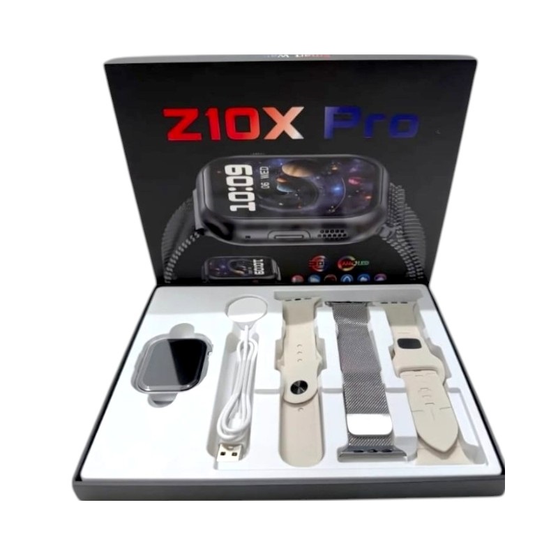 Σετ Smartwatch με 3 λουράκια – Z10X Pro – 065165 – White