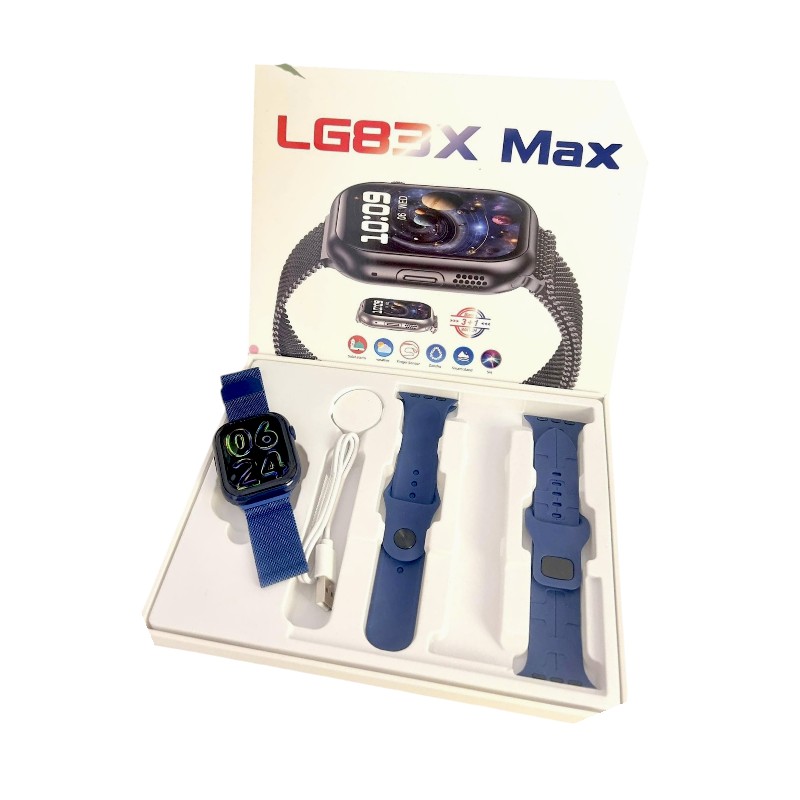 Σετ Smartwatch με 3 λουράκια – LG83X Max – 065196 – Blue