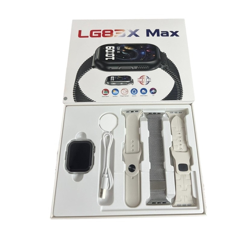 Σετ Smartwatch με 3 λουράκια – LG83X Max – 065196 – Silver/White