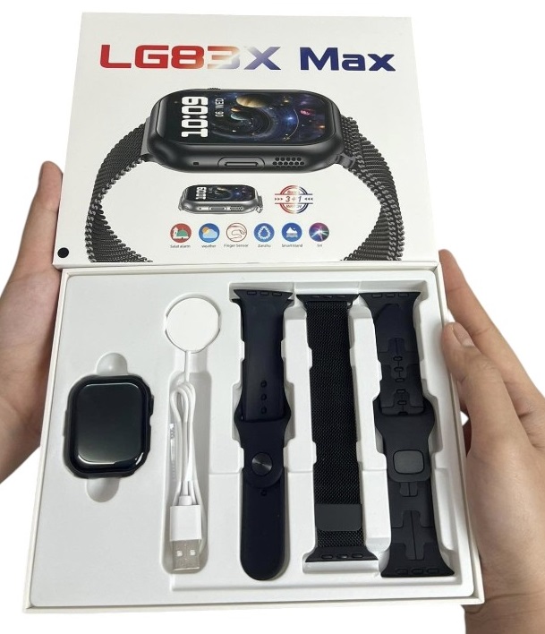 Σετ Smartwatch με 3 λουράκια – LG83X Max – 065196 – Black