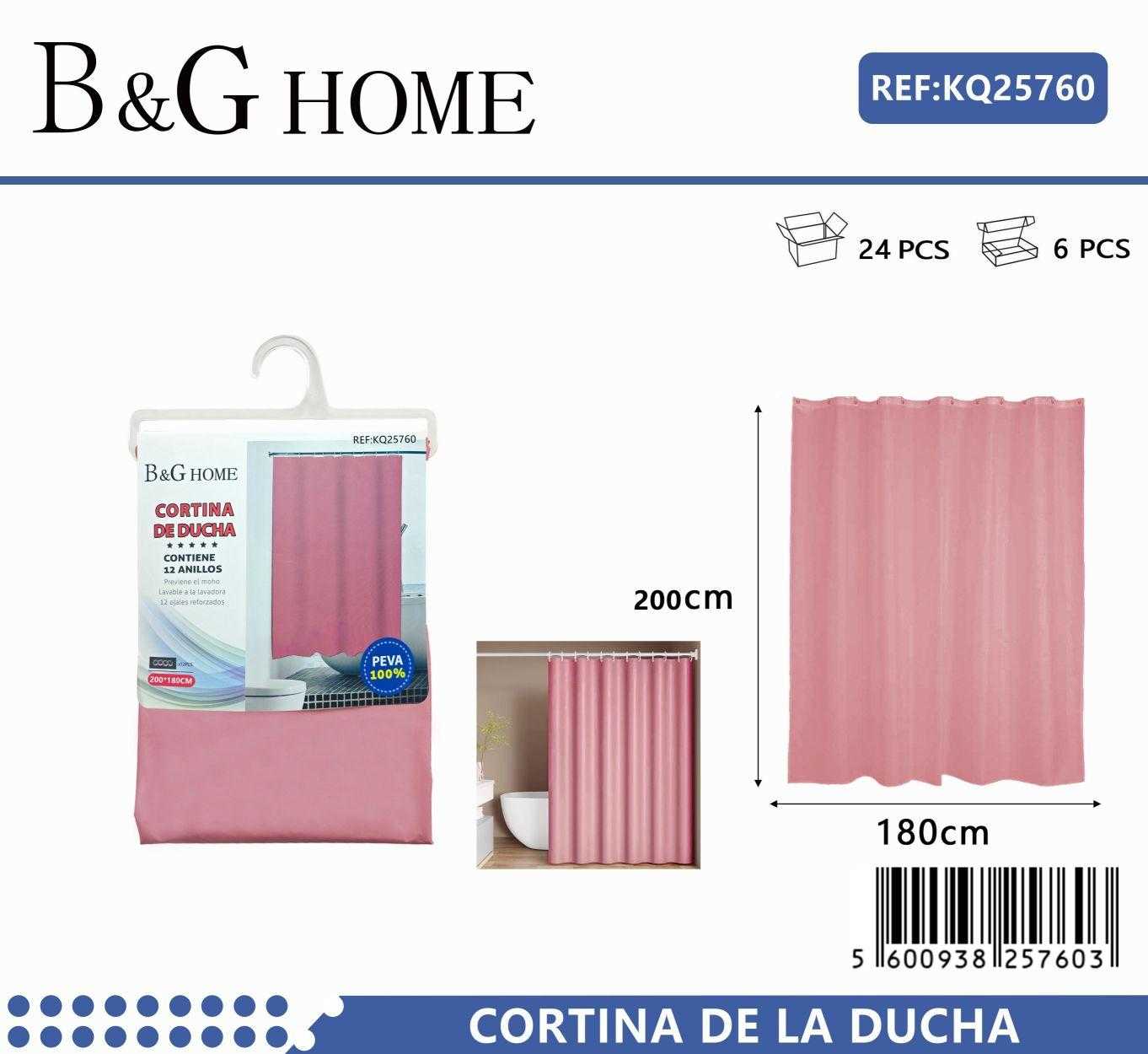 Κουρτίνα μπάνιου – Pink – 1.8x2m – 25760