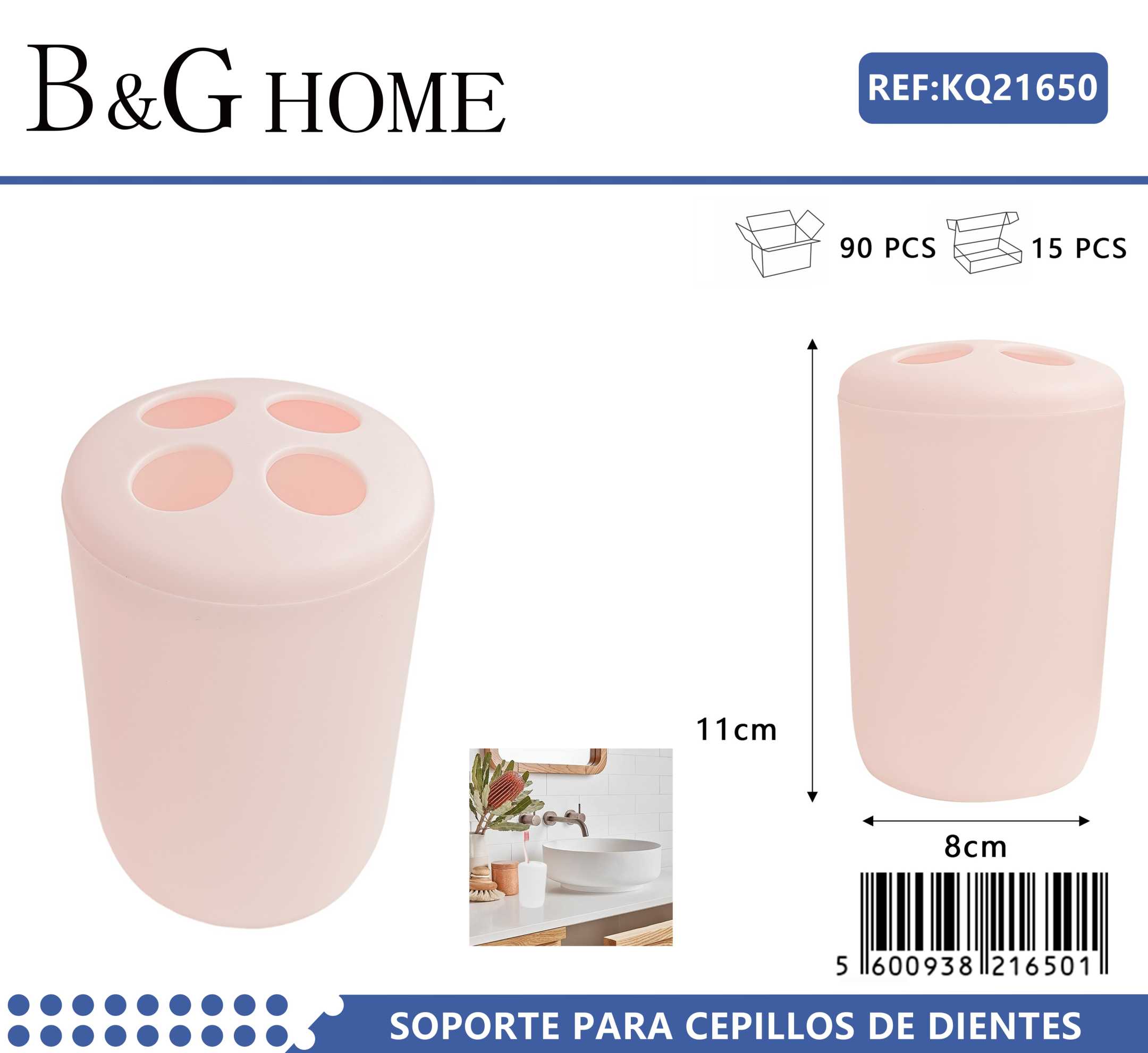 Θήκη οδοντόβουρτσας πλαστική – Light Pink – 21650