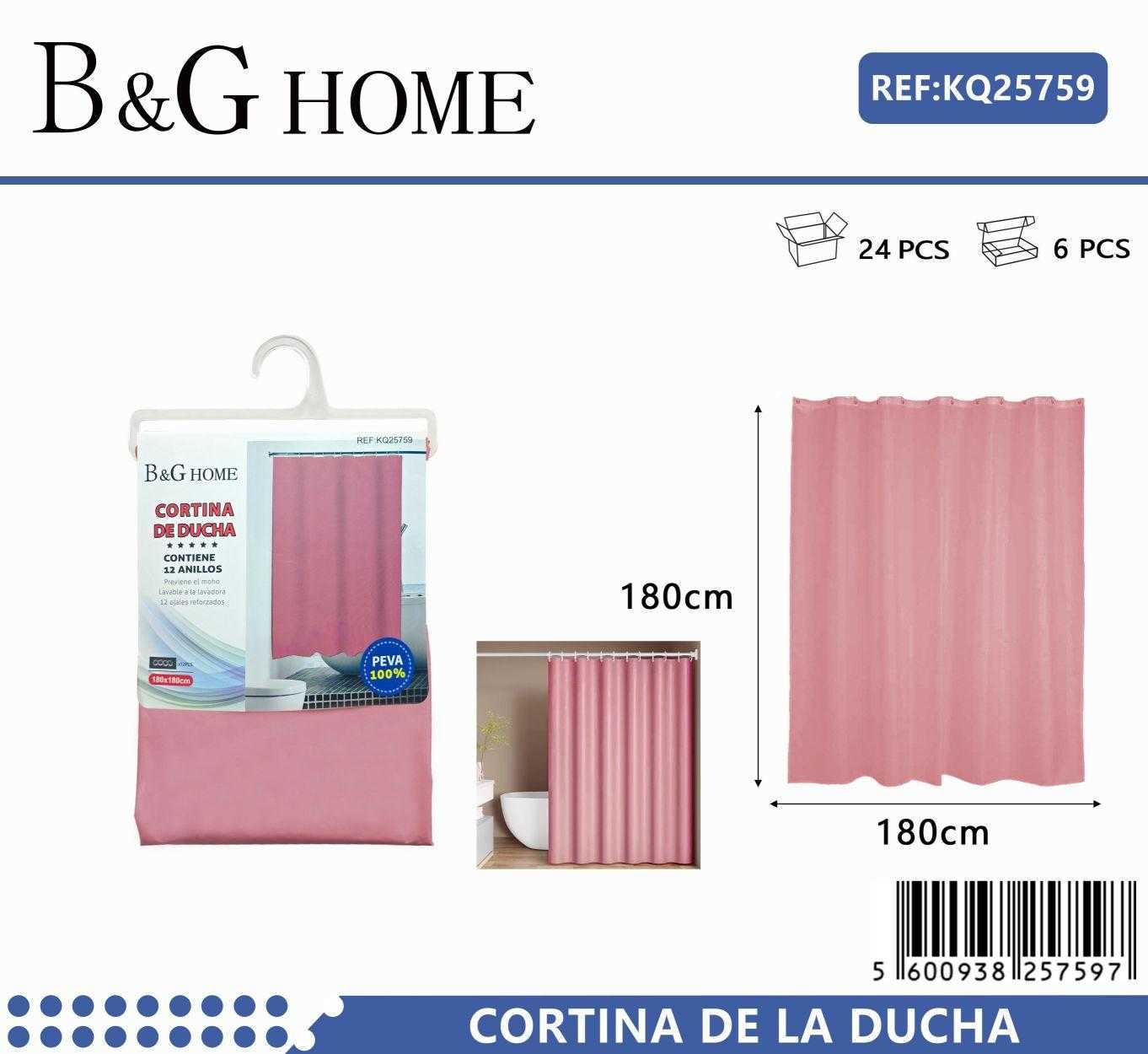 Κουρτίνα μπάνιου – Pink – 1.8×1.8m – 25759