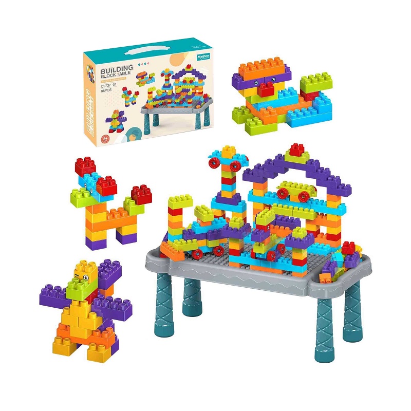 Σετ πάγκος κατασκευών DIY με τουβλάκια – C2737-01 – 88pcs – 117158