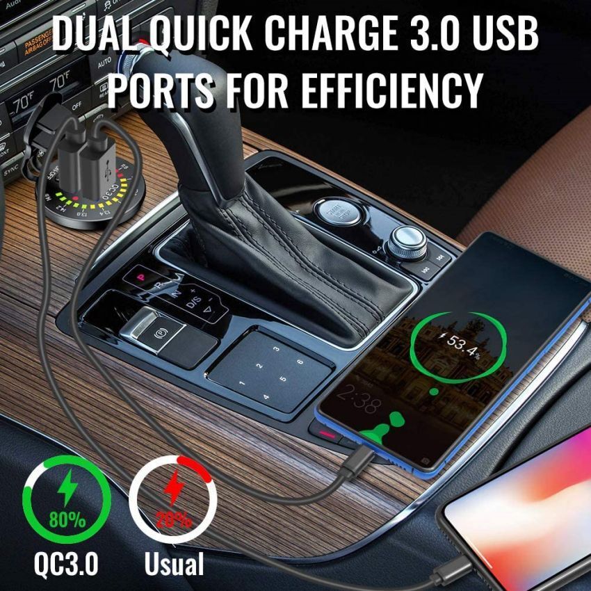 Σταθερή θύρα φόρτισης USB οχημάτων με βολτόμετρο – Quick Charger – 1540405/06 – 507935