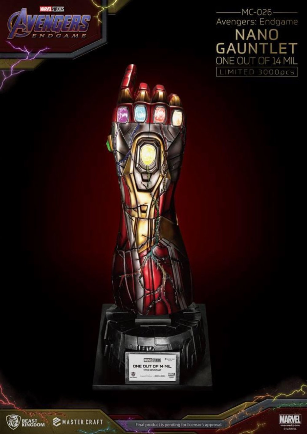 Avengers Endgame: Master Craft – Nano Gauntlet One out of 14 Mil Statue (47cm) (LE3000)
