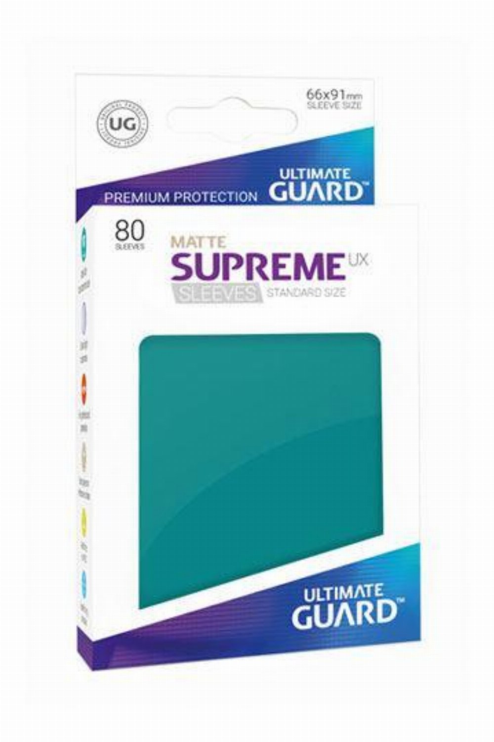 Ultimate Guard Supreme UX Standard Sleeves 80ct – Matte Petrol Blue