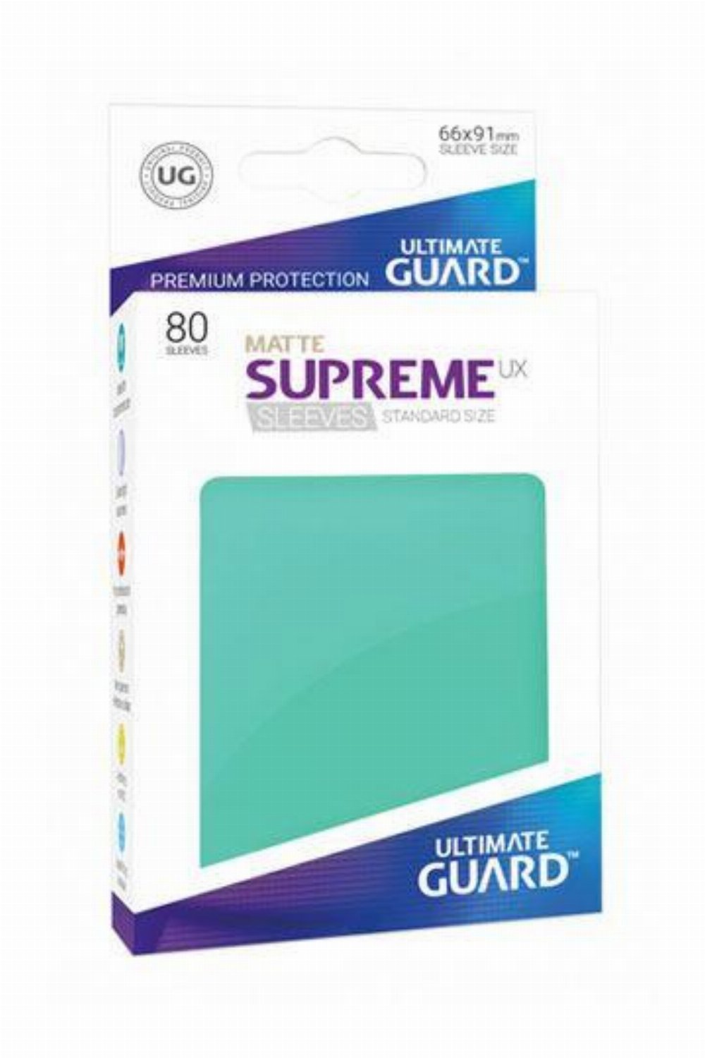 Ultimate Guard Supreme UX Standard Sleeves 80ct – Matte Turquiose
