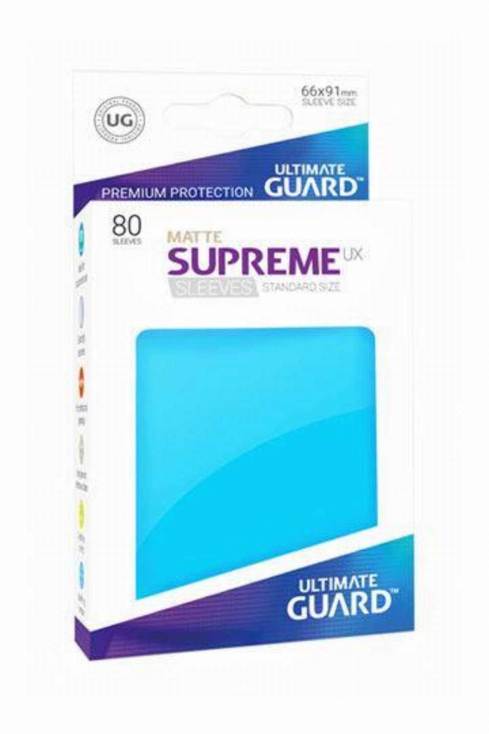 Ultimate Guard Supreme UX Standard Sleeves 80ct – Matte Light Blue