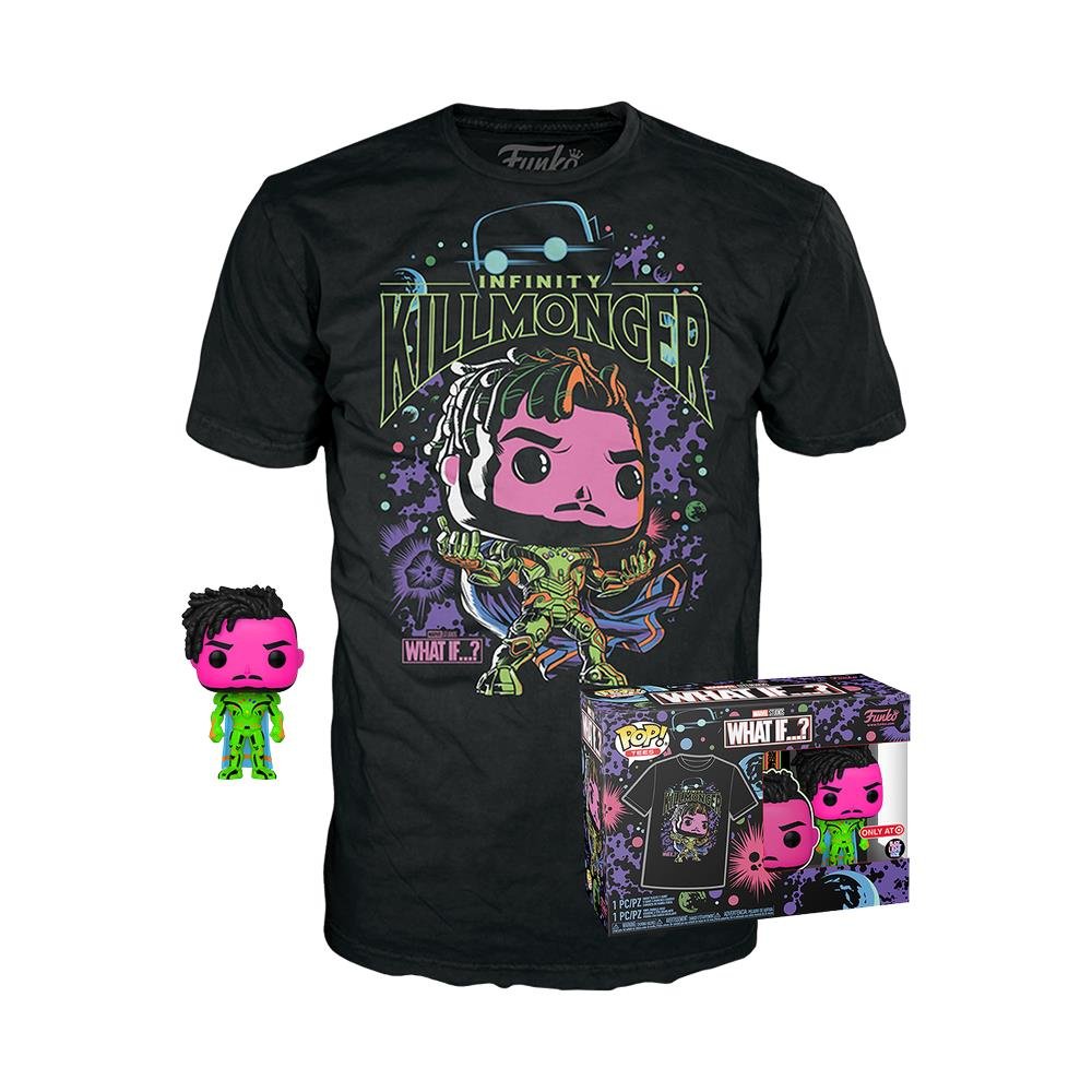 Συλλεκτικό Funko Box: Marvel: What if – Infinity Killmonger (Black Light) Funko POP! with T-Shirt (XL)
