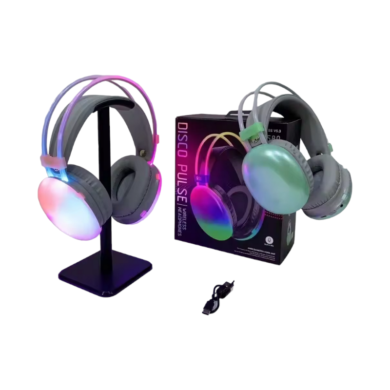 Ασύρματα ακουστικά Bluetooth LED – Headphones – PG580 – RGB – 212058 – Green