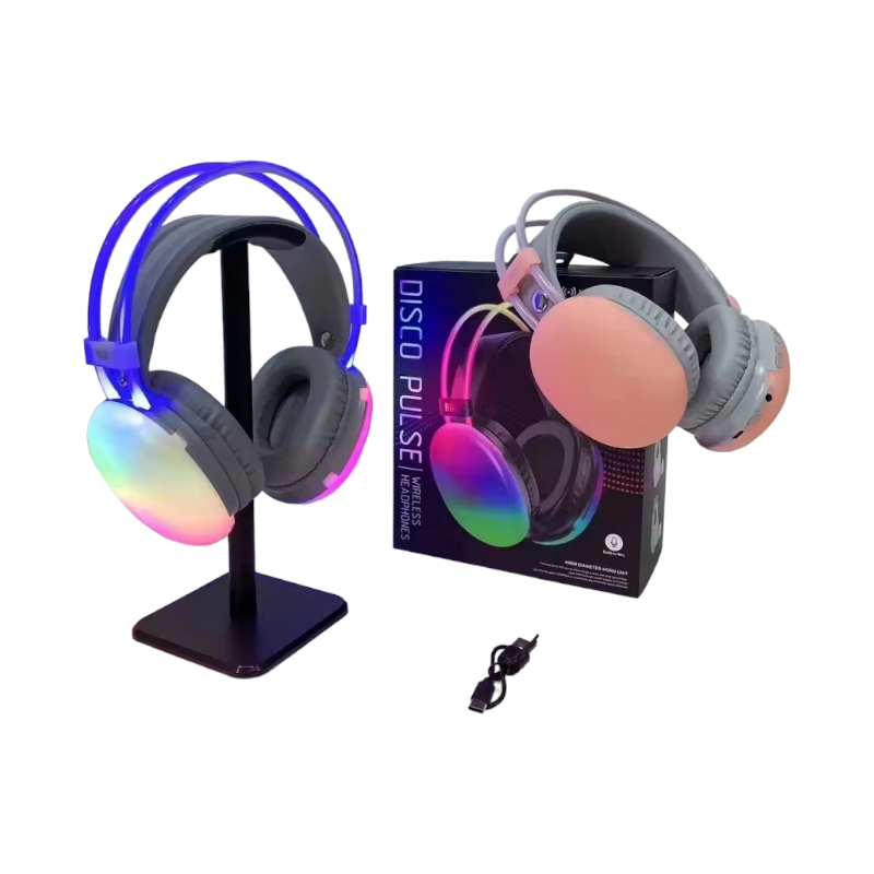 Ασύρματα ακουστικά Bluetooth LED – Headphones – PG580 – RGB – 212058 – Pink