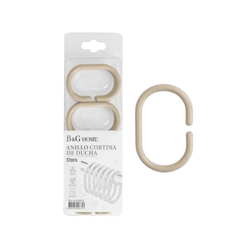 Κρίκοι κουρτίνας μπάνιου – Beige – 21587