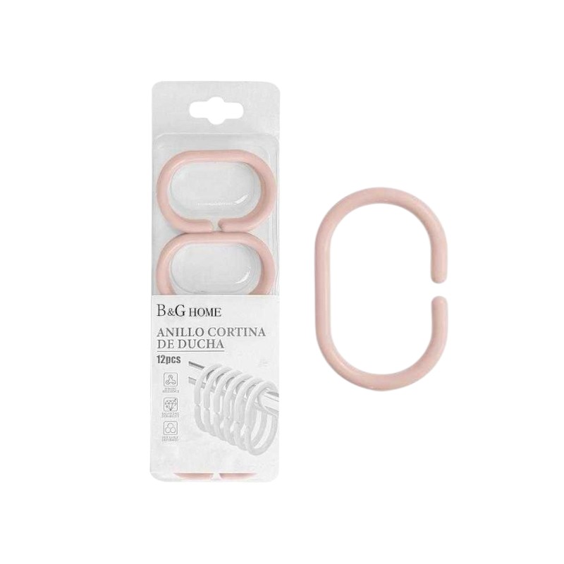 Κρίκοι κουρτίνας μπάνιου – Light Pink – 21659
