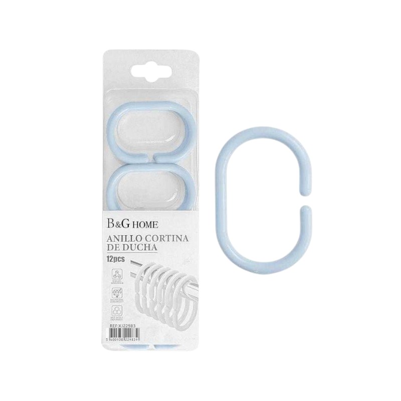 Κρίκοι κουρτίνας μπάνιου – Light Blue – 21695