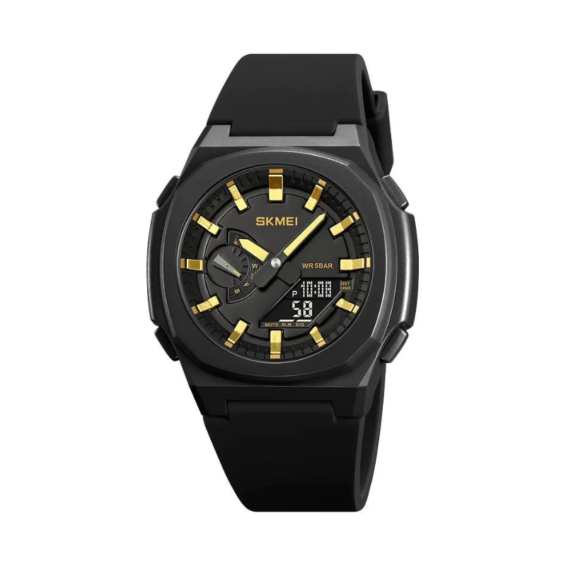 Ψηφιακό/αναλογικό ρολόι χειρός – Skmei – 2091 – Gold/Black screen