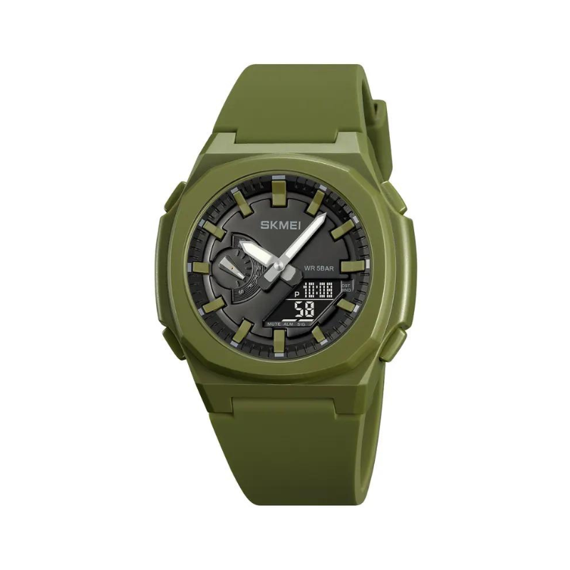 Ψηφιακό/αναλογικό ρολόι χειρός – Skmei – 2091 – Green/Black screen