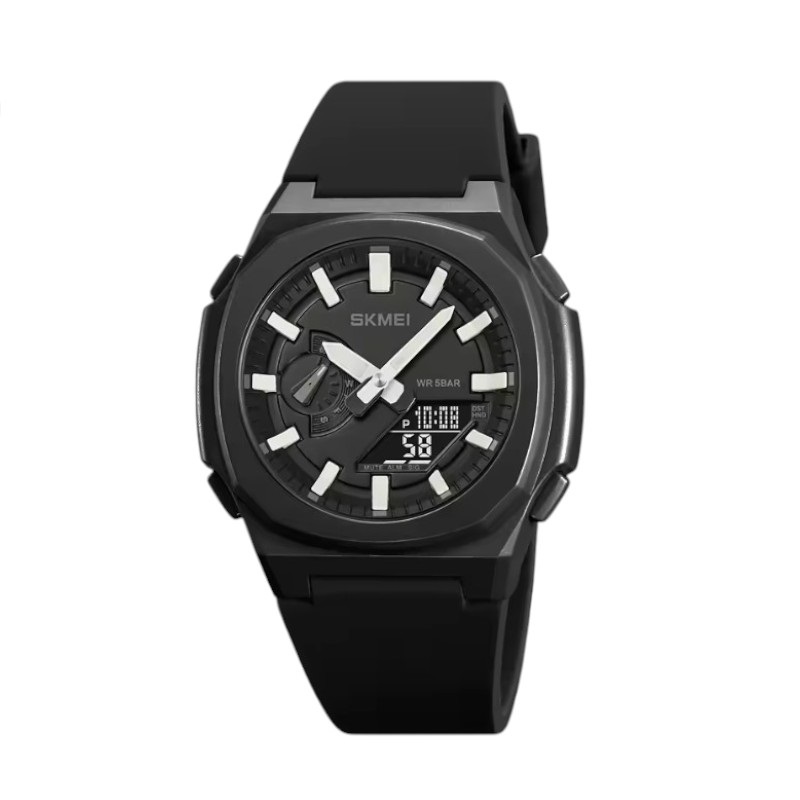 Ψηφιακό/αναλογικό ρολόι χειρός – Skmei – 2091 – White/Black screen
