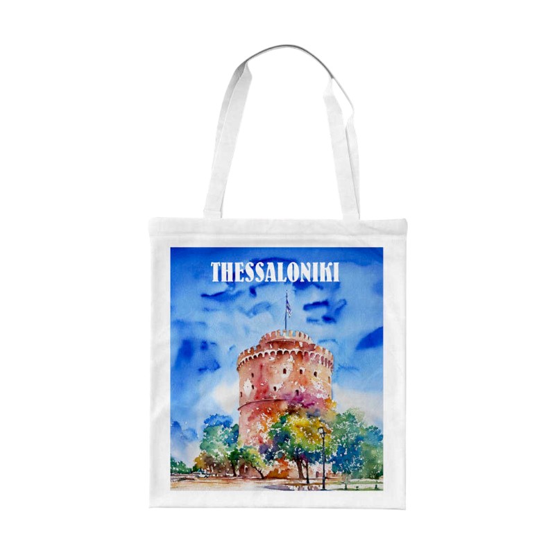 Υφασμάτινη τουριστική τσάντα καμβάς – Thessaloniki – 40x35cm – 221097