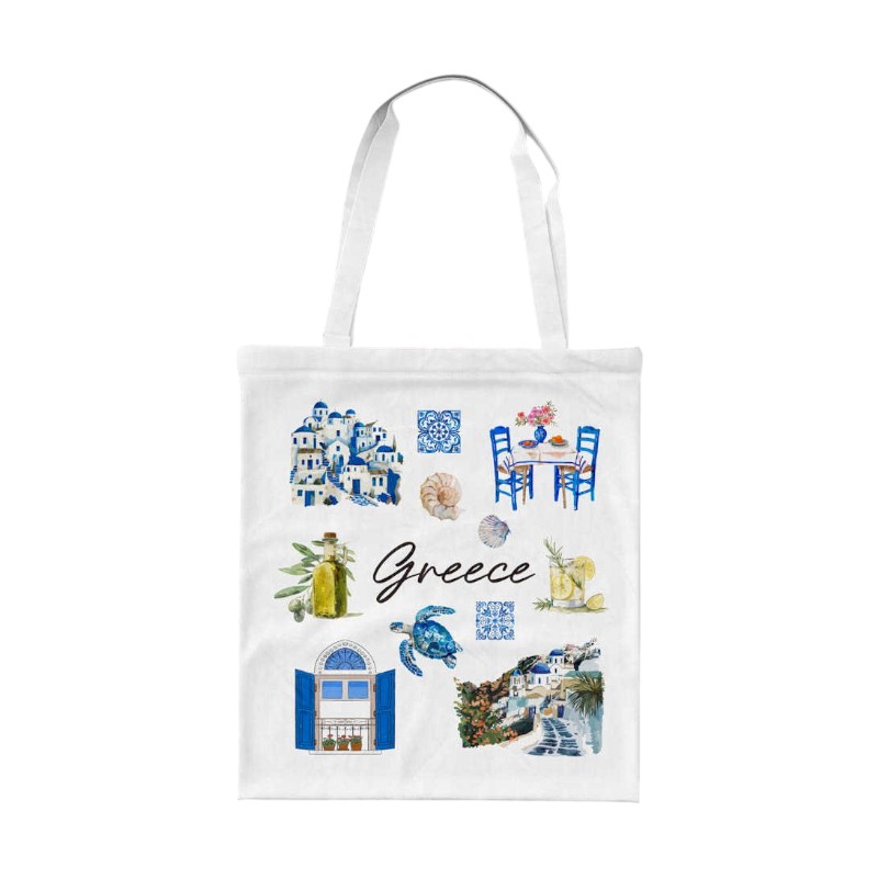 Υφασμάτινη τουριστική τσάντα καμβάς – Greece – 40x35cm – 221066