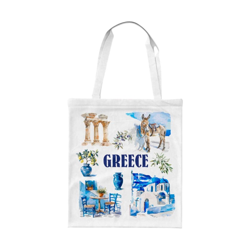 Υφασμάτινη τουριστική τσάντα καμβάς – Greece – 40x35cm – 221059