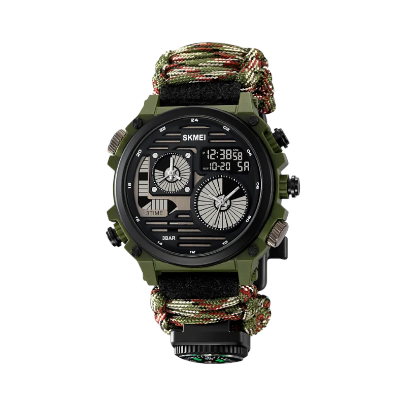 Ψηφιακό/αναλογικό ρολόι χειρός – Skmei – 2202 – Army Green Rope