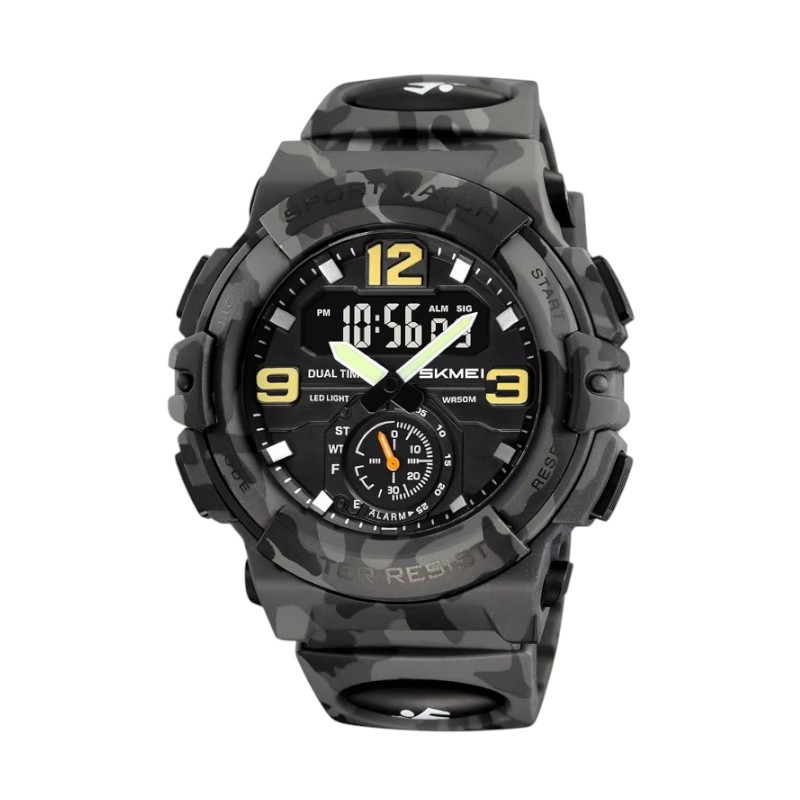 Ψηφιακό/αναλογικό ρολόι χειρός – Skmei – 2341 – Army Grey
