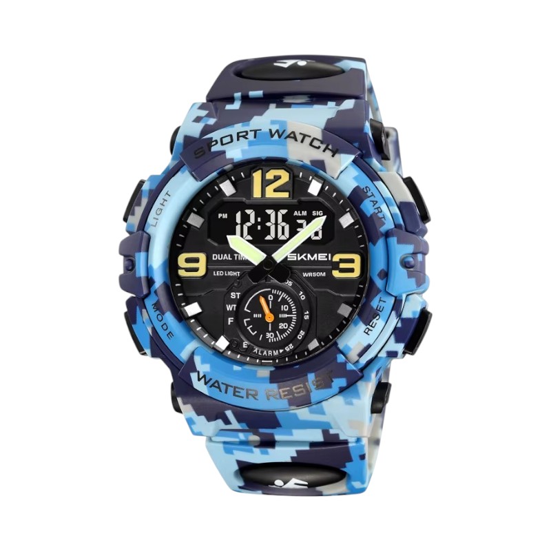 Ψηφιακό/αναλογικό ρολόι χειρός – Skmei – 2341 – Army Blue