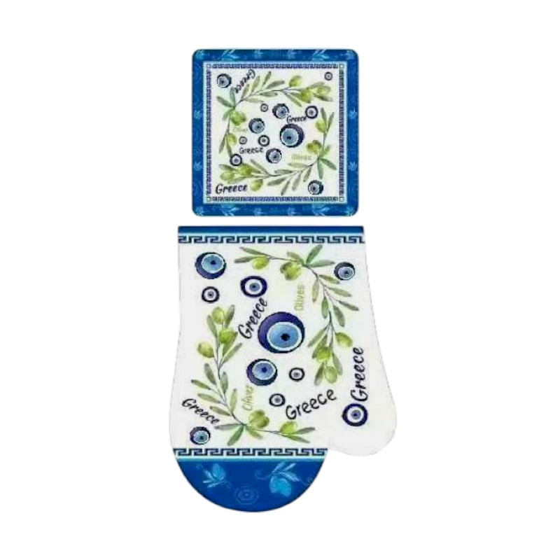 Σετ γάντι & πιάστρα φούρνου Souvenir – Greece – 241811