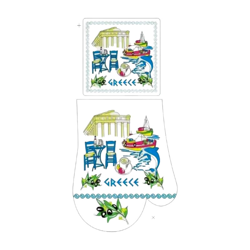 Σετ γάντι & πιάστρα φούρνου Souvenir – Greece – 241828