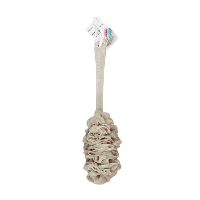 Σφουγγάρι μπάνιου δίχτυ με λαβή – Beige – 26184