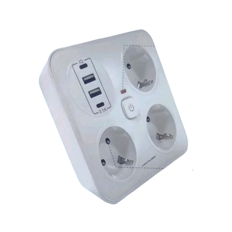 Πολύπριζο 3 θέσεων με θύρες USB – KOS-27015EU – 270155