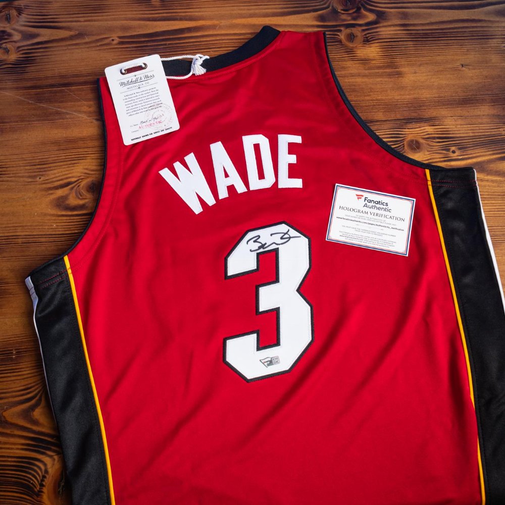 Miami Heat Dwayne Wade Signed Jersey Red (Authenticated by Fanatics)