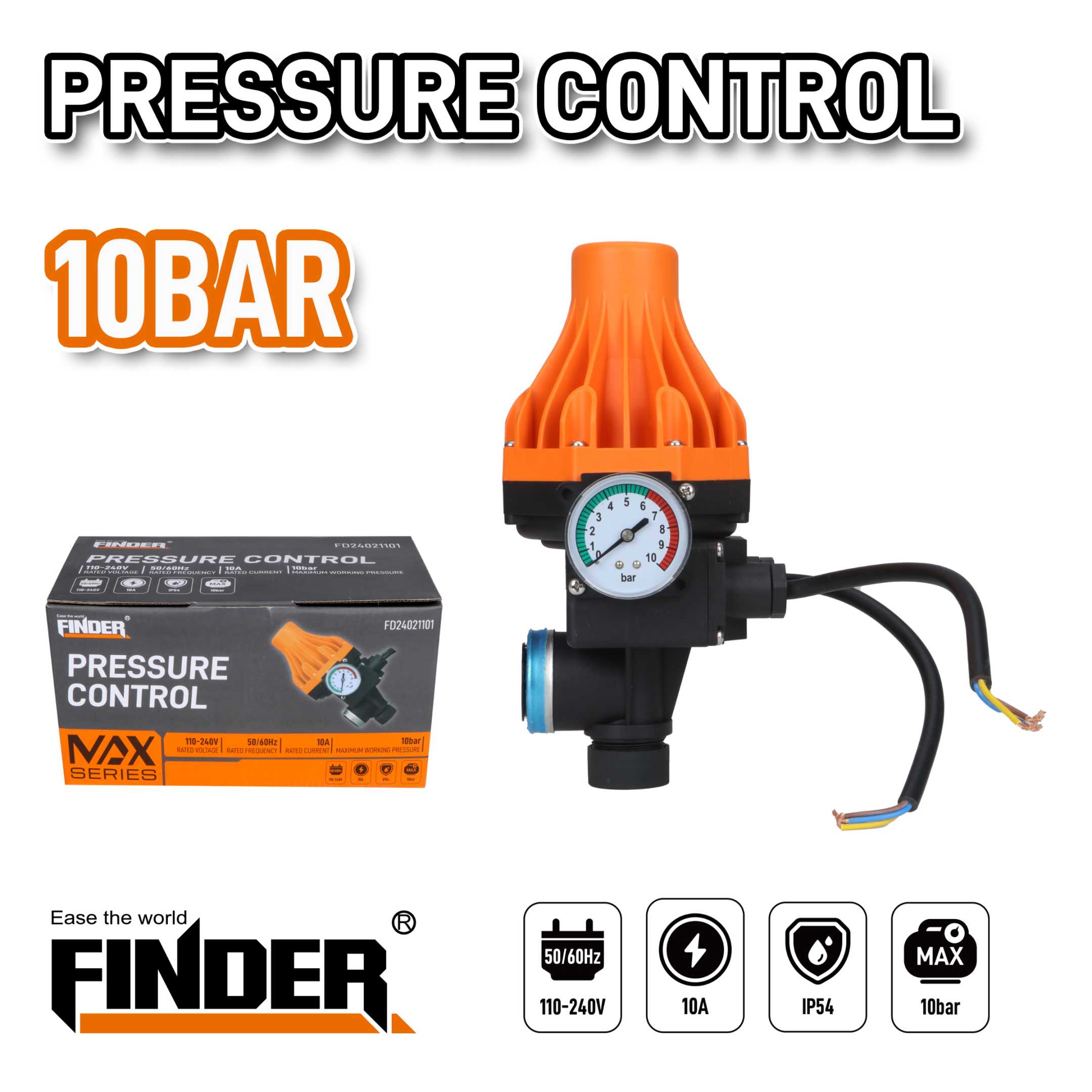 Ηλεκτρικός ελεγκτής πίεσης νερού – 1100W – Finder – 198604
