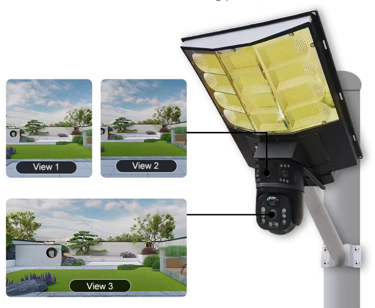 Ηλιακή κάμερα ασφαλείας IP Dual με προβολέα LED – Solar Security Camera/LED – 4G – 300068