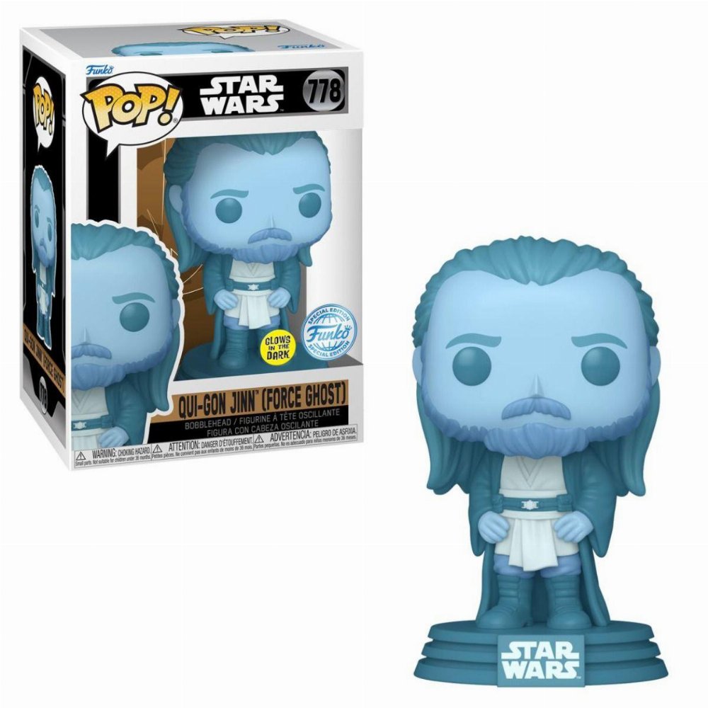 Φιγούρα Funko POP! Star Wars: Qui-Gon Jinn (Force Ghost) (GITD) #778 (Exclusive)