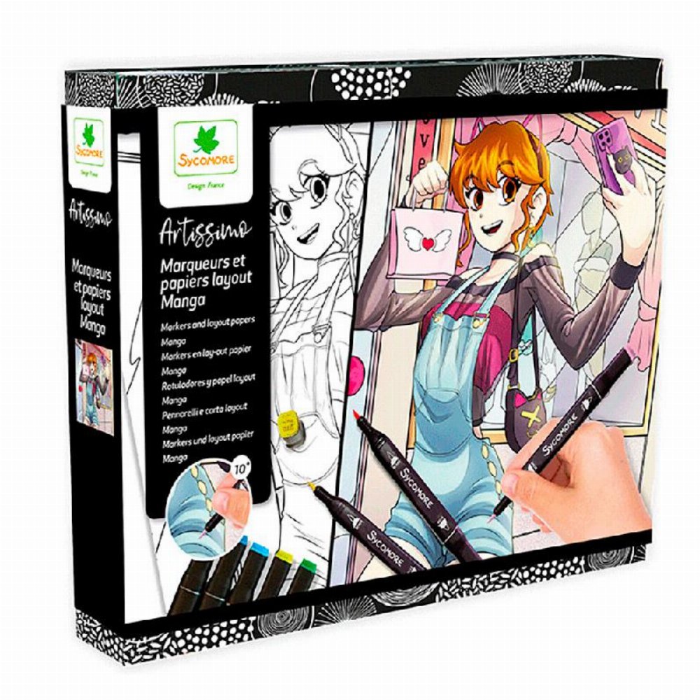 Sycomore Artissimo: Manga Creative Set (8 Μαρκαδόροι + 20 Φύλλα Ζωγραφικής)