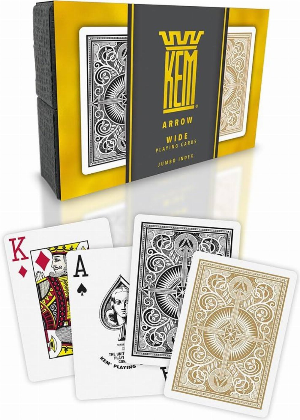 Τράπουλα KEM – Poker Jumbo Index Black and Gold 2-Pack