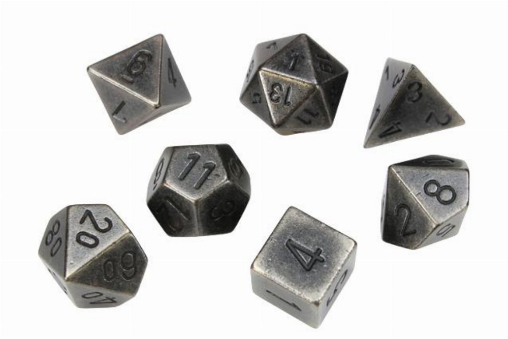 Σετ Ζάρια – 7 Dice Set Solid Dark Metal