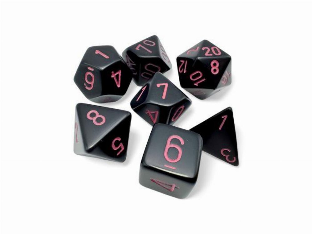 Σετ Ζάρια – 7 Dice Set Polyhedral Opaque Black/Pink