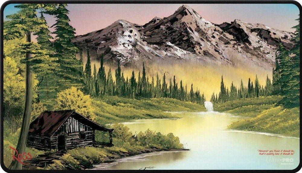 Ultra Pro Black Stitched Playmat – Bob Ross: Mountain Retreat