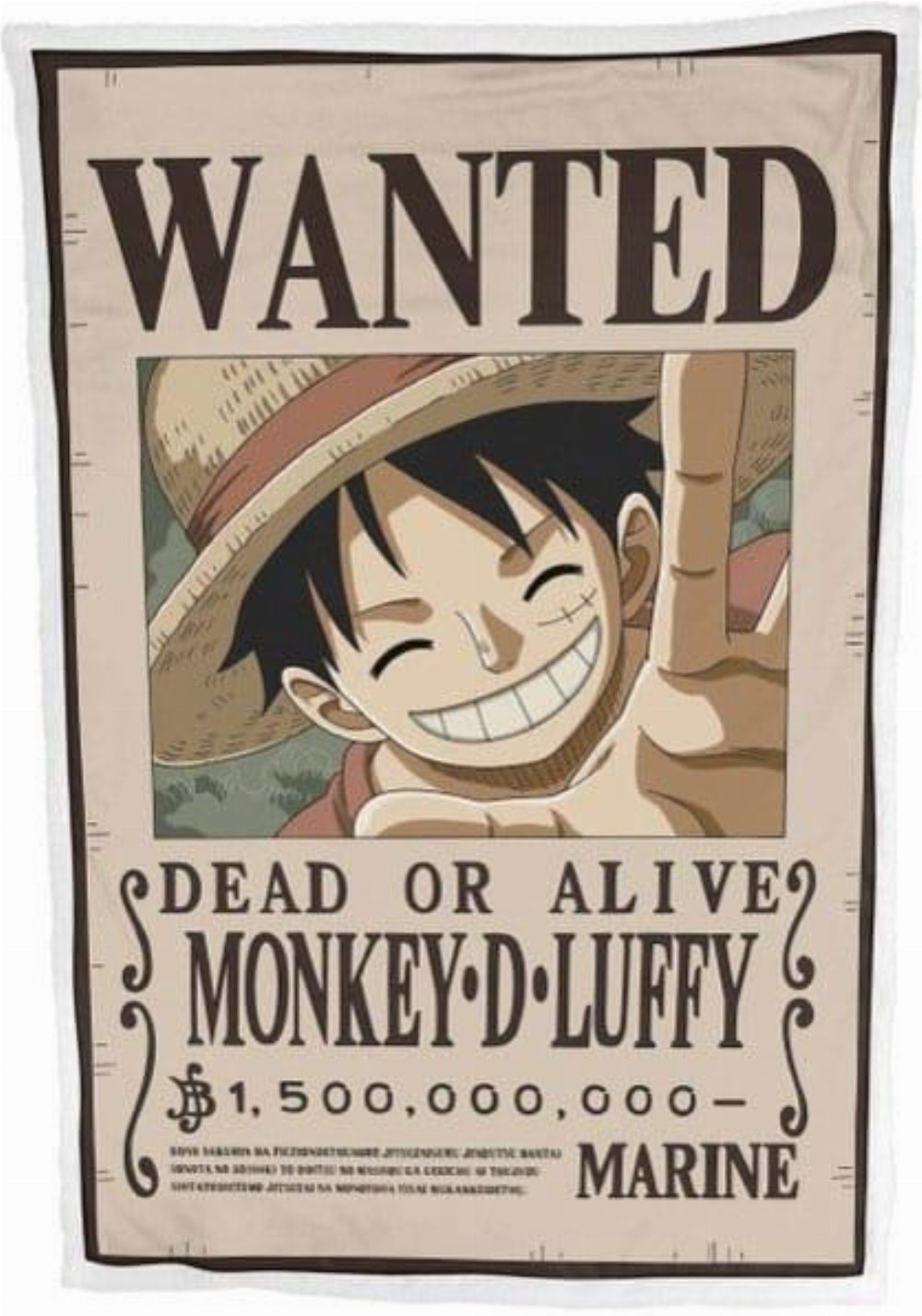 One Piece – Luffy Wanted Fleece Κουβέρτα (100x150cm)
