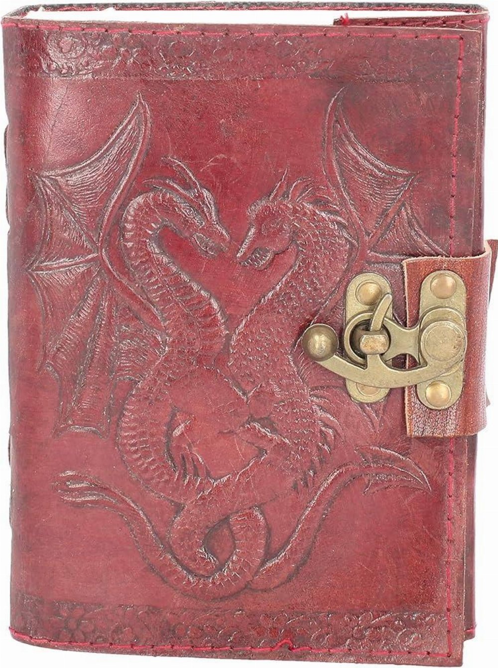 Double Dragon – Leather Embossed Σημειωματάριο με Λουκέτο