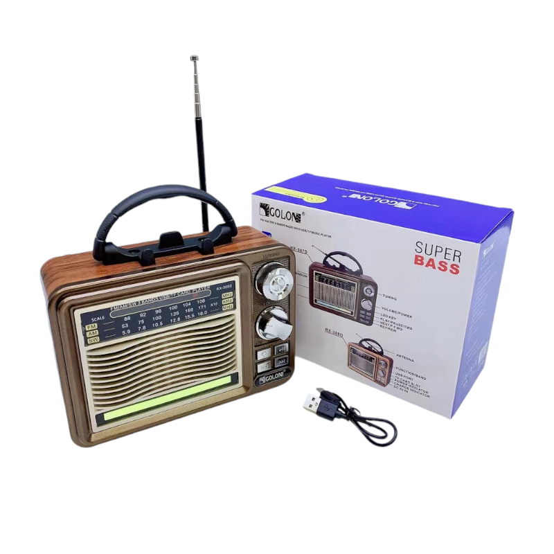 Επαναφορτιζόμενο ραδιόφωνο Retro – RX-308D – 370038 – Brown